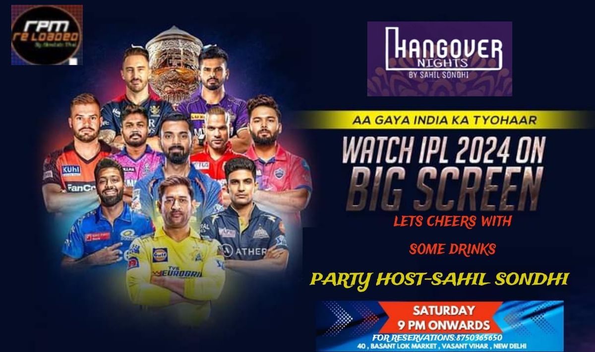 party time with IPL live big screening by hangover nights