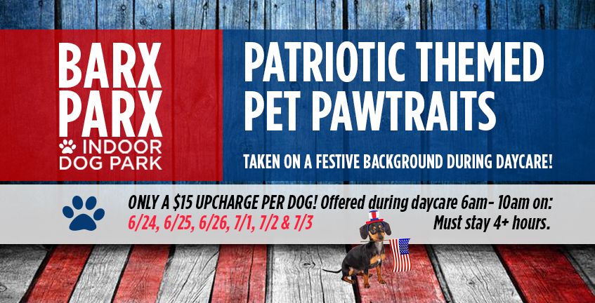 $15 Patriotic Themed Pawtraits During Daycare 6am To 10am On Select Dates
