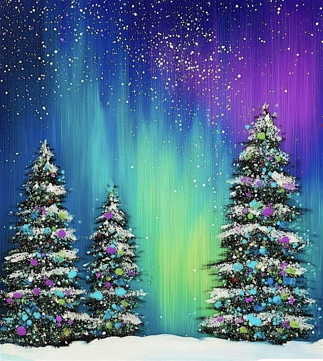 Wintery scene (wood round or tote bag)