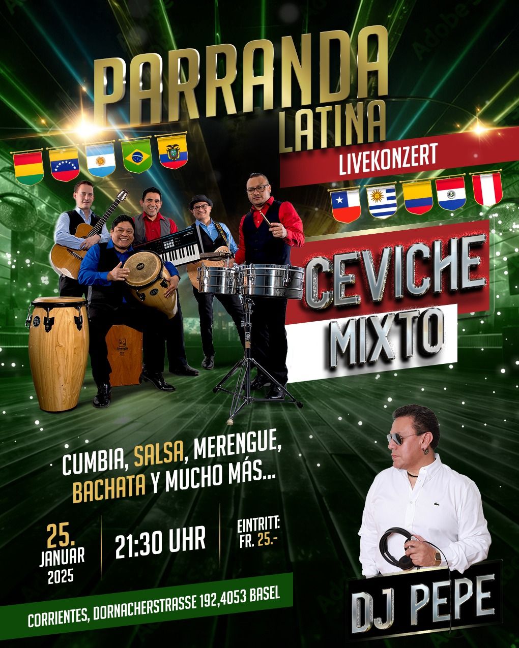 PARRANDA LATINA - Livekonzert CEVICHE MIXTO aus Peru