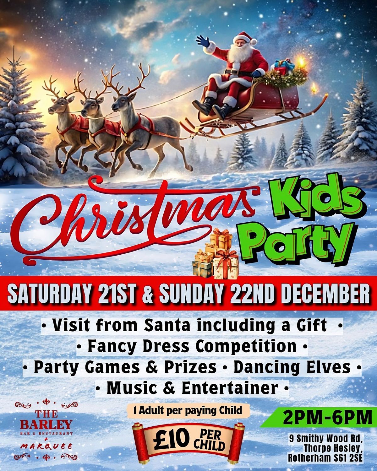 Kids Christmas Party At The Barley