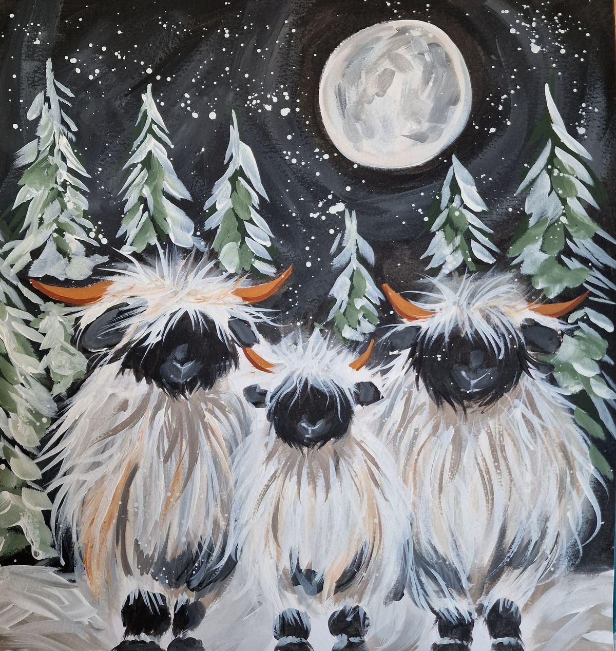 New Date! Paint & Prosecco - Valais Sheep at The Library Taunton