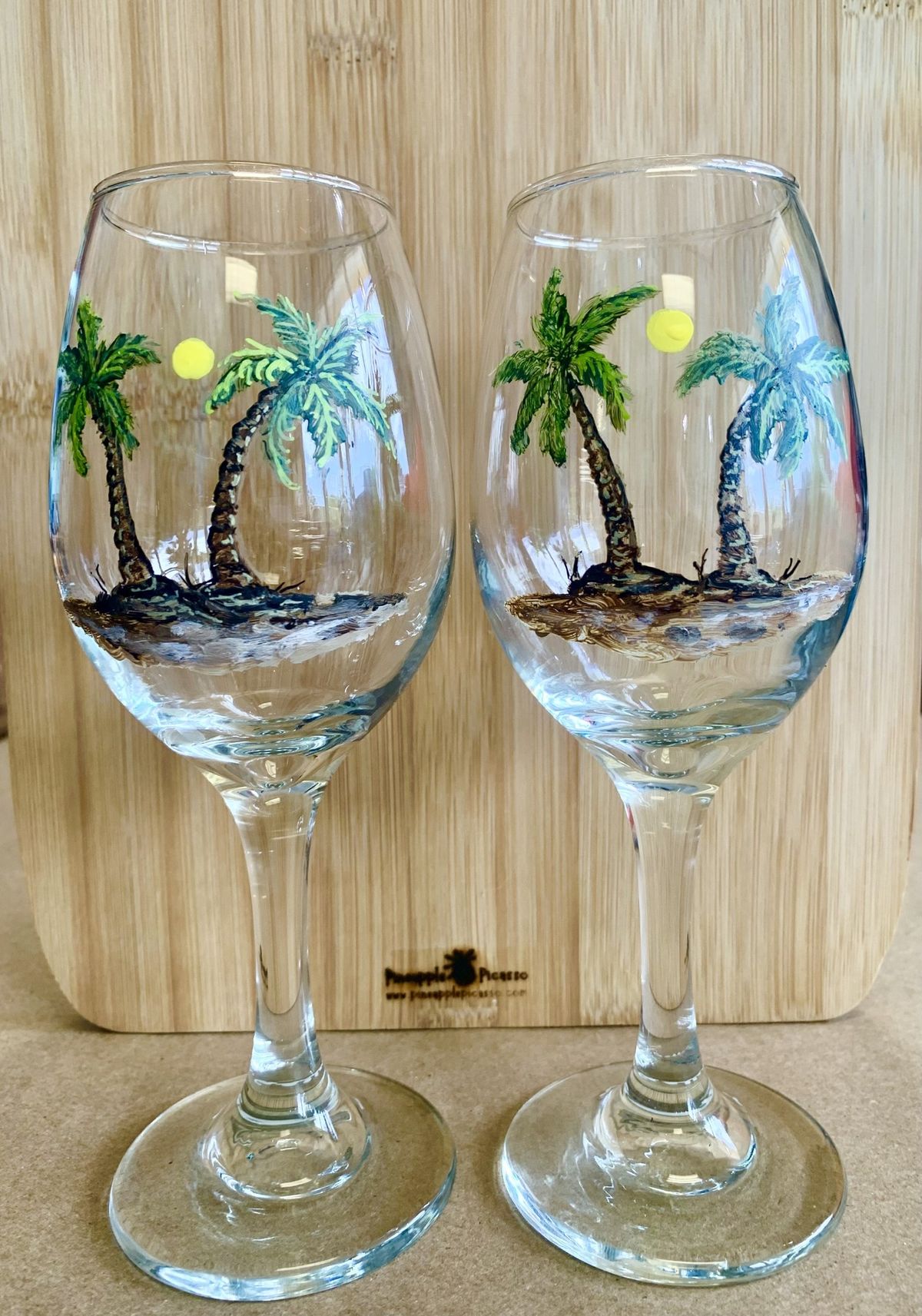 Class: Wine Glasses Palm Trees