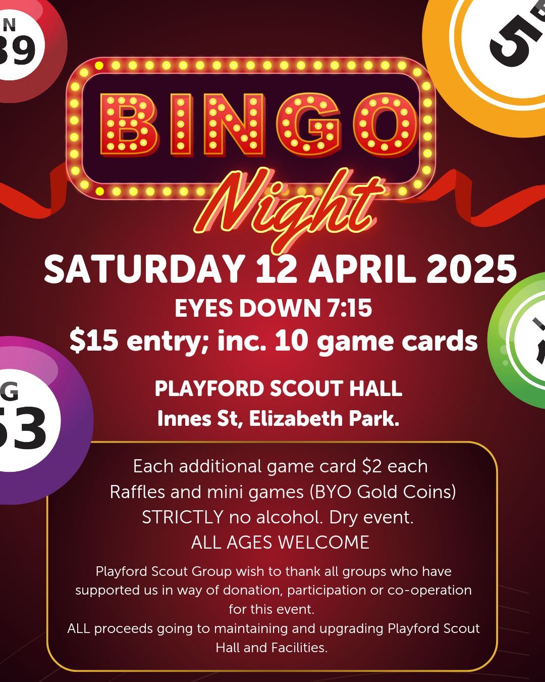 PLAYFORD BINGO NIGHT!