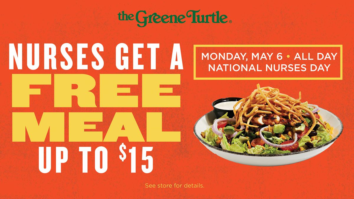 Free Meals for Nurses at The Greene Turtle-Nat's Park