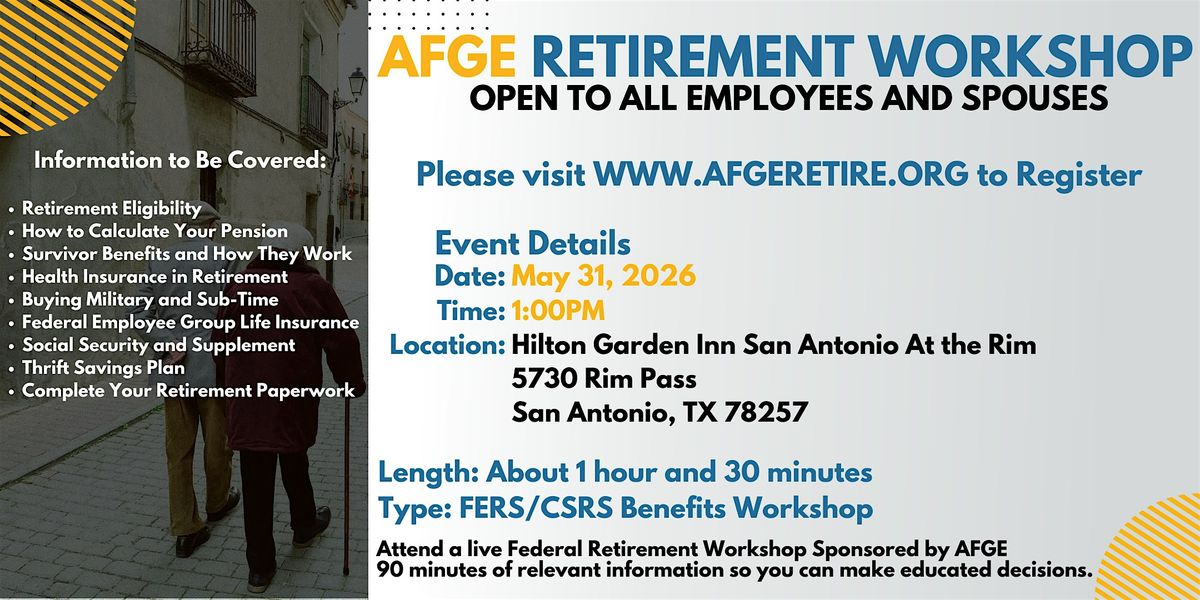 Federal Employee Retirement Meeting - San Antonio - 05\/31\/26(4PM)