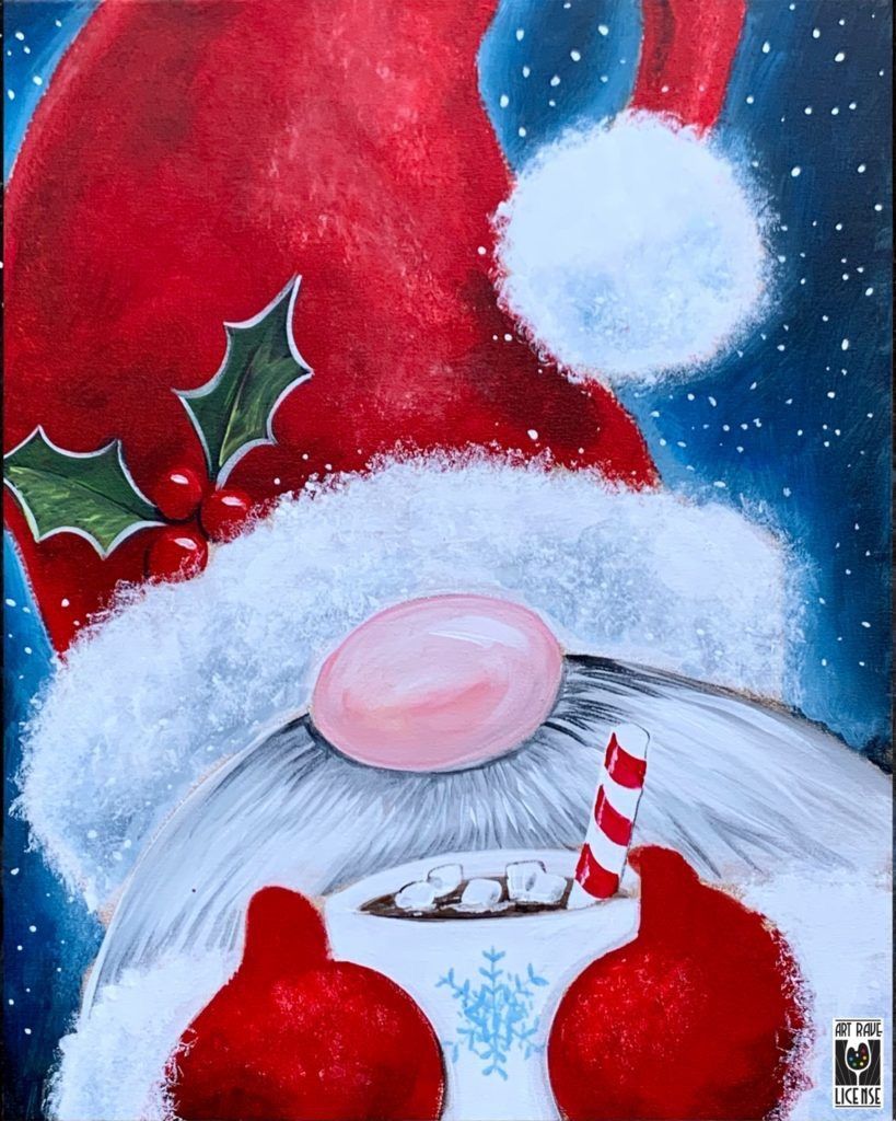 Family holiday paint night at Barrel house z 