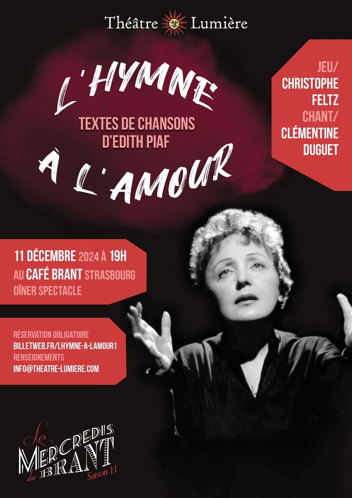 Th\u00e9\u00e2tre musical "L'Hymne \u00e0 l'Amour" d'apr\u00e8s \u00c9dith Piaf