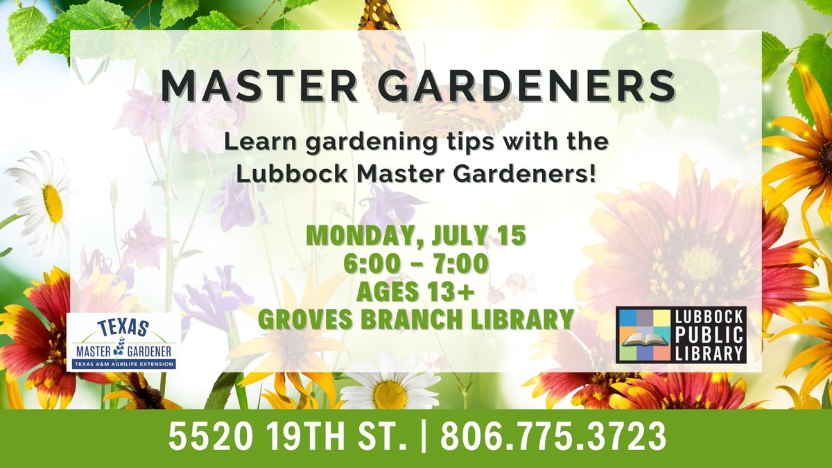 Master Gardeners at Groves Branch Library