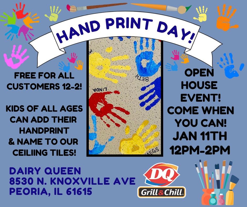 Handprint Day at Knoxville Ave. DQ! FREE! 