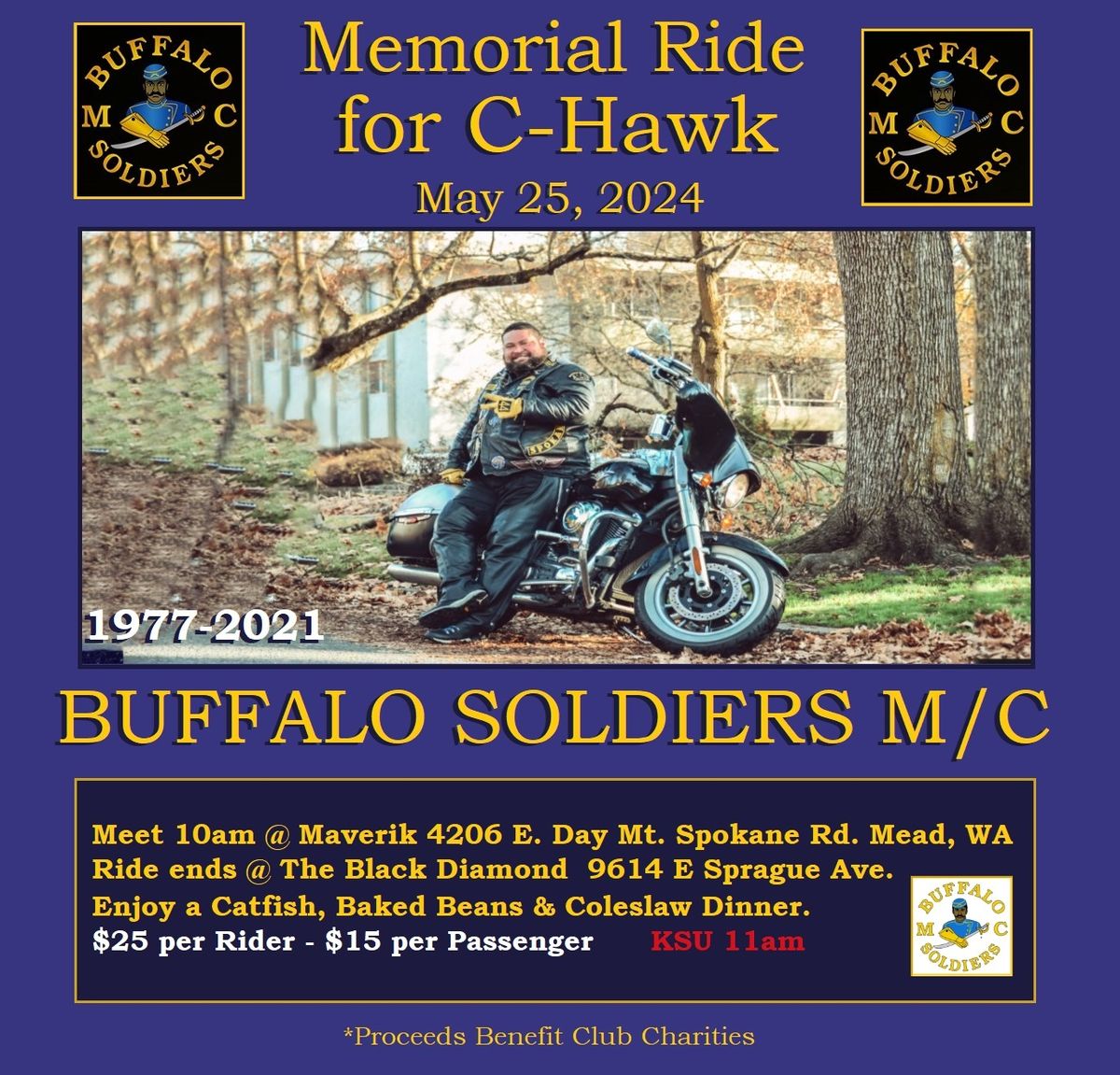 Buffalo Soldiers M\/C Spokane: Memorial Ride for Carlos C-Hawk