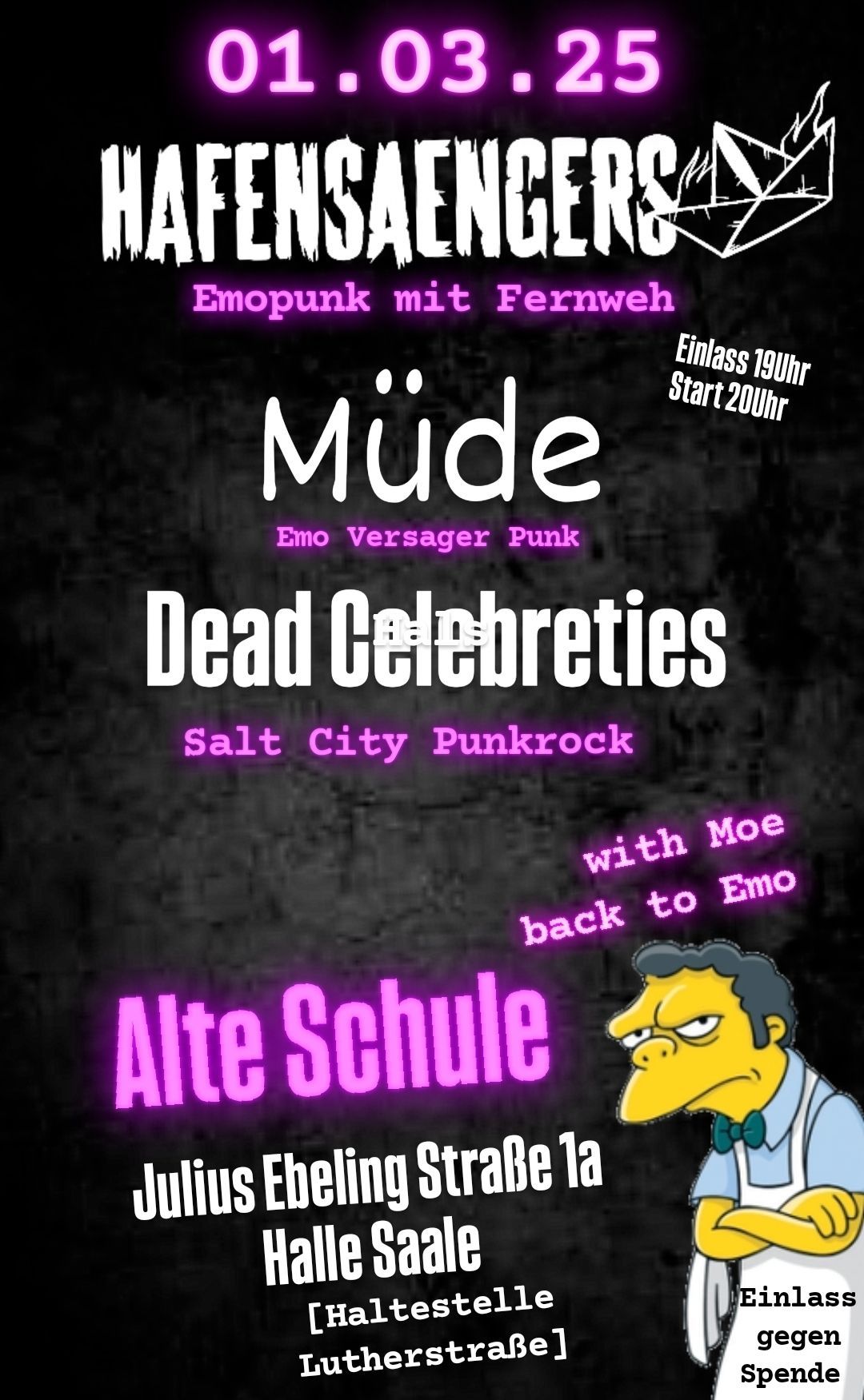 Hafensaengers [Fernwehpunk] | M\u00fcde [VersagerPunk] | Dead Celebreties[SaltCityPunk] Alte Schule Halle