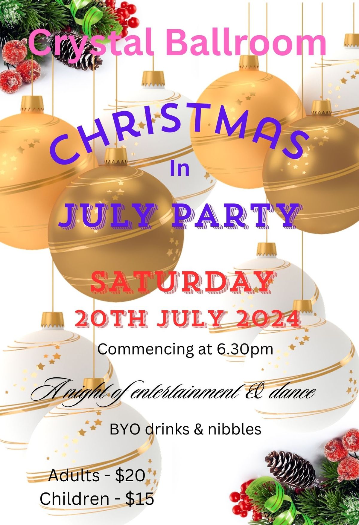 Crystal Ballroom Christmas In July Party