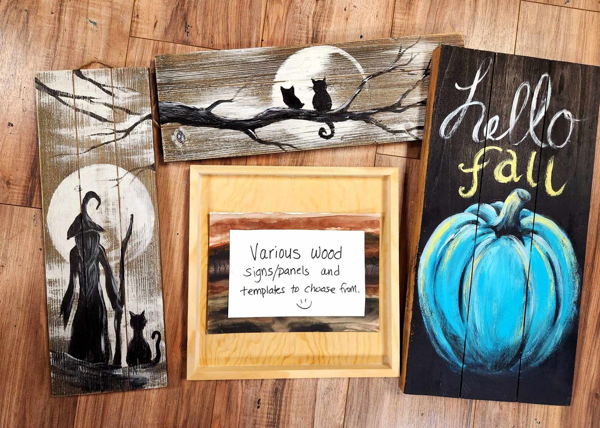 Fall\/halloween Wood Signs