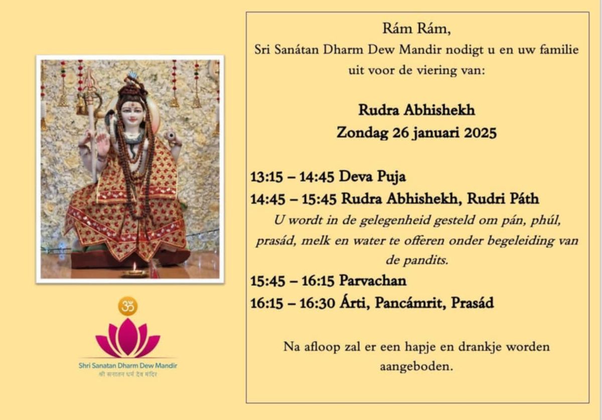 Rudra Abhishekh  26 jan 2025 Dew Mandir Den Haag 