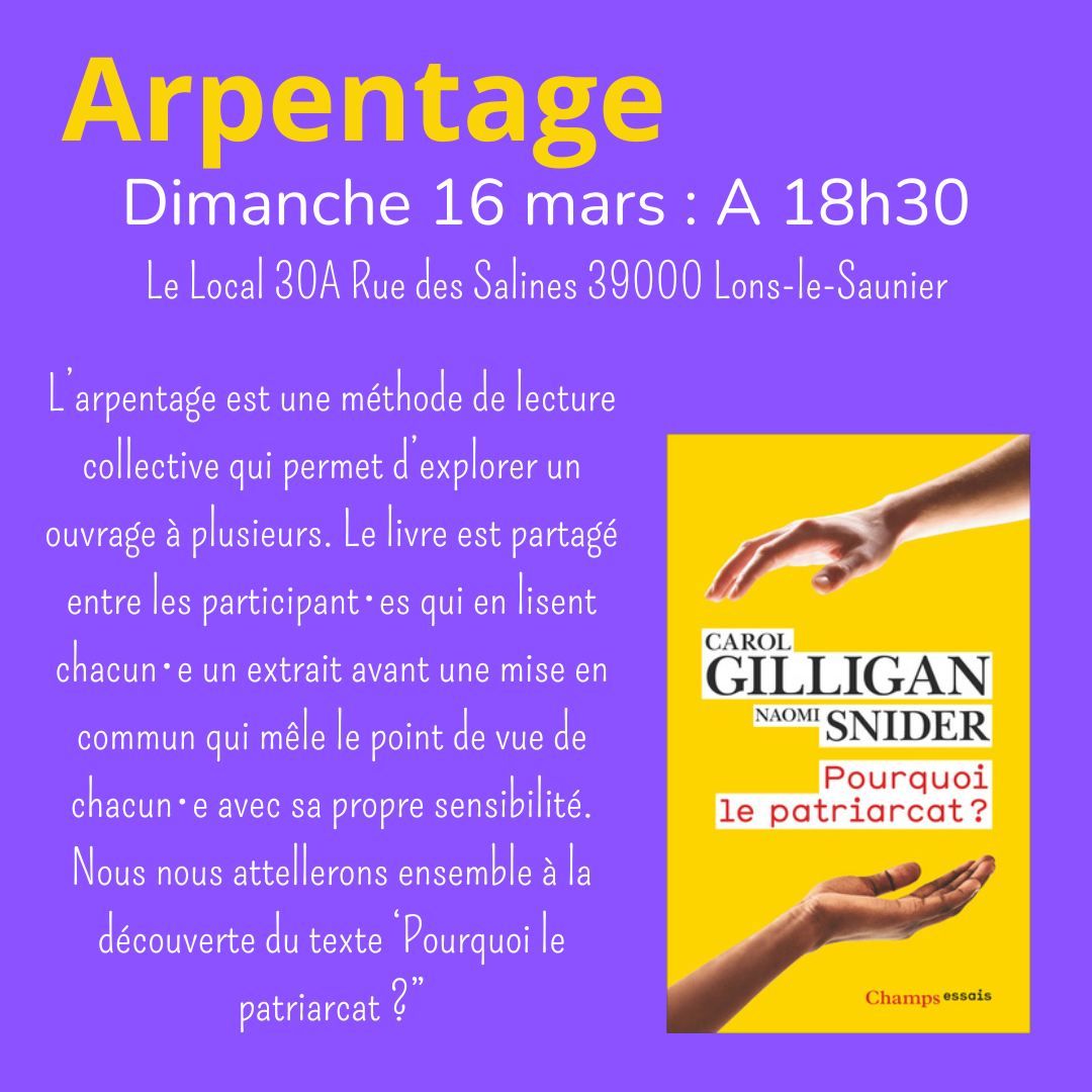 Arpentage (lecture collective) - Pourquoi le patriarcat ?