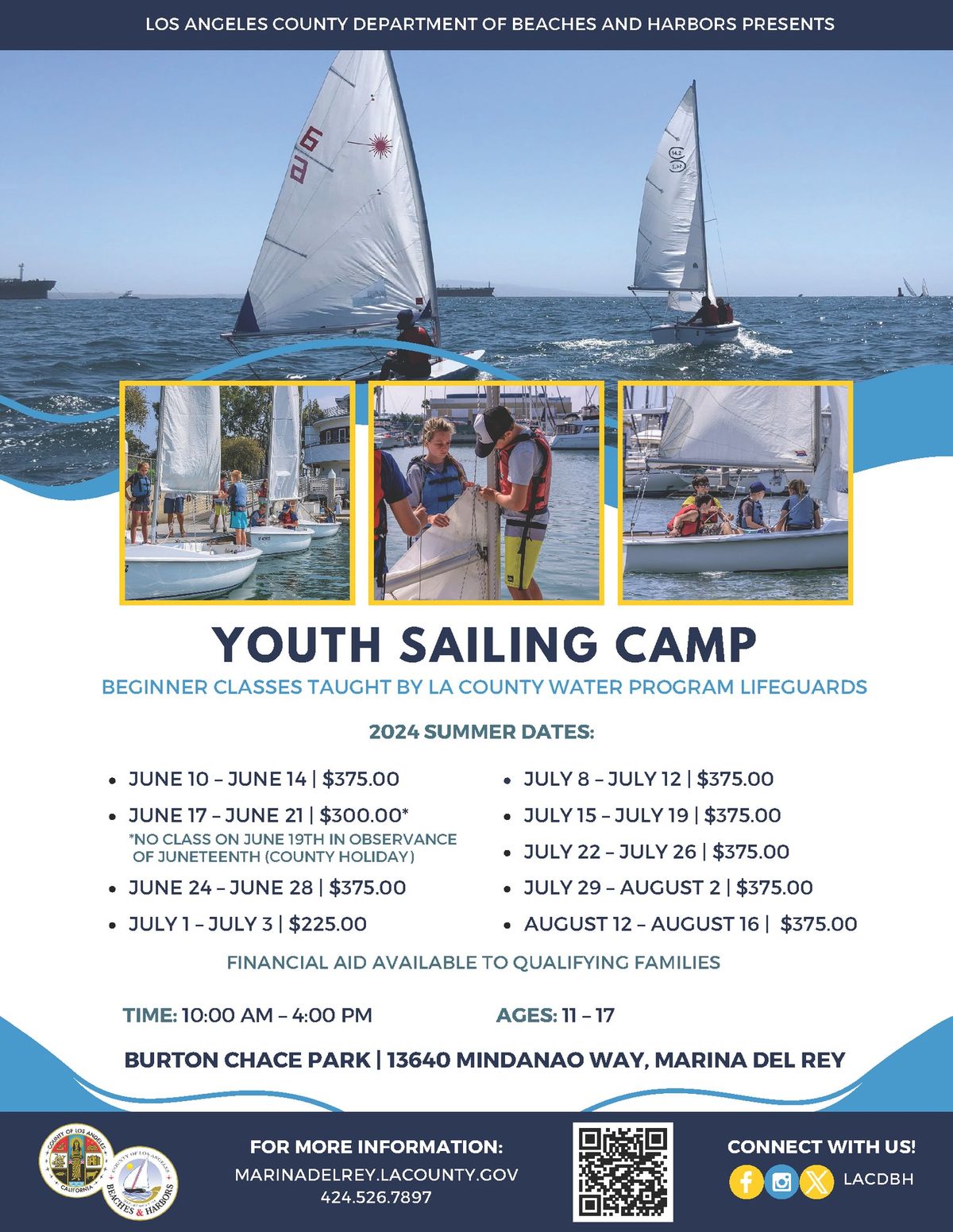 W.A.T.E.R. Youth Sailing Camp | Summer 2024 | Session 9 (August 12 \u2013 August 16)