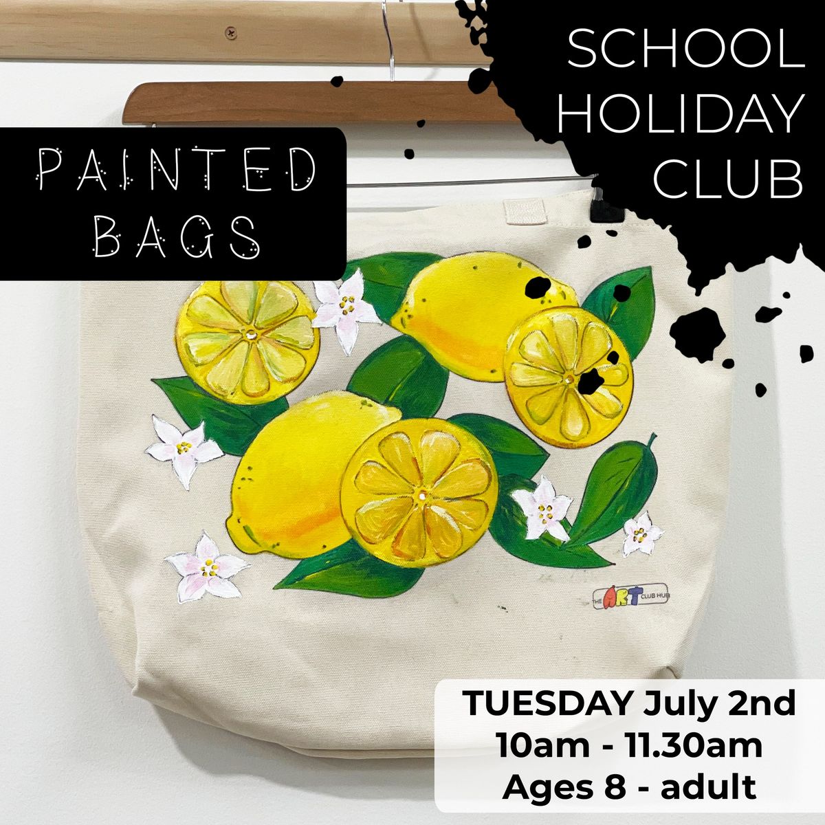 School Holiday - 'Painted Bags'- Workshop Ages 8yr - Adult