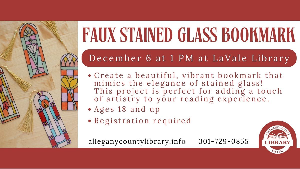 Faux Stained Glass Bookmark Craft at LaVale Library