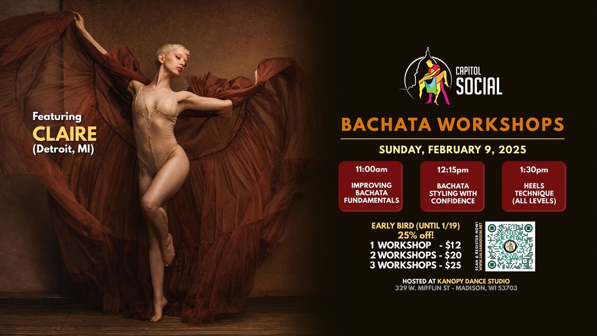 BACHATA Workshops w\/ CLAIRE (2\/9\/25)