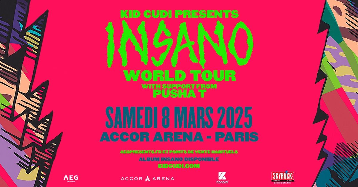 Kid Cudi (+ Pusha T) \u2022 Accor Arena, Paris \u2022 8 mars 2025