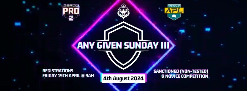 Any Given Sunday III - Sanctioned & Novice