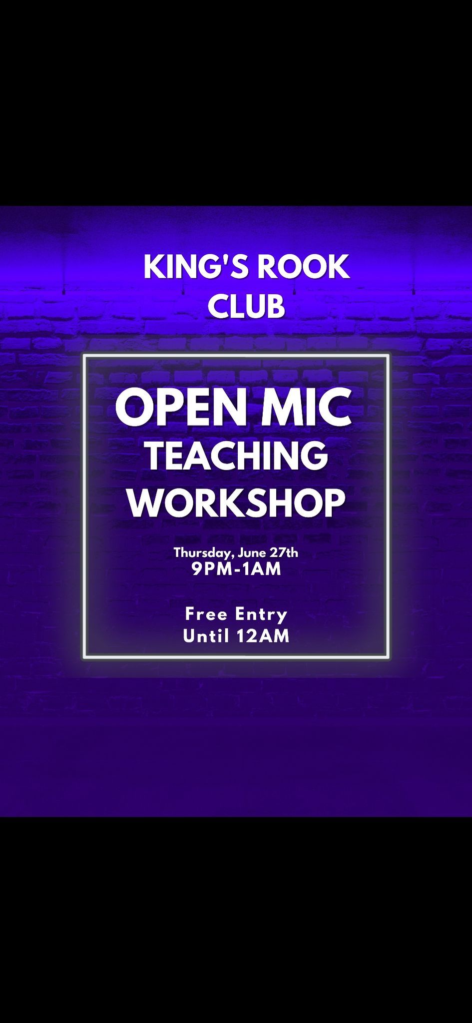 Open Mic Teaching Workshop! ( Upstairs)
