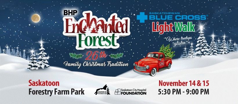 Saskatchewan Blue Cross Light Walk at the BHP Enchanted Forest