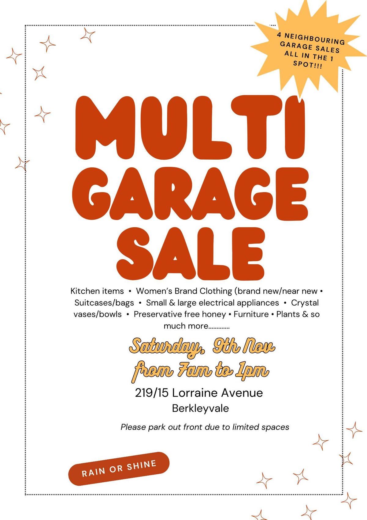  4 Neighbours\u2019 Garage Sale Extravaganza!