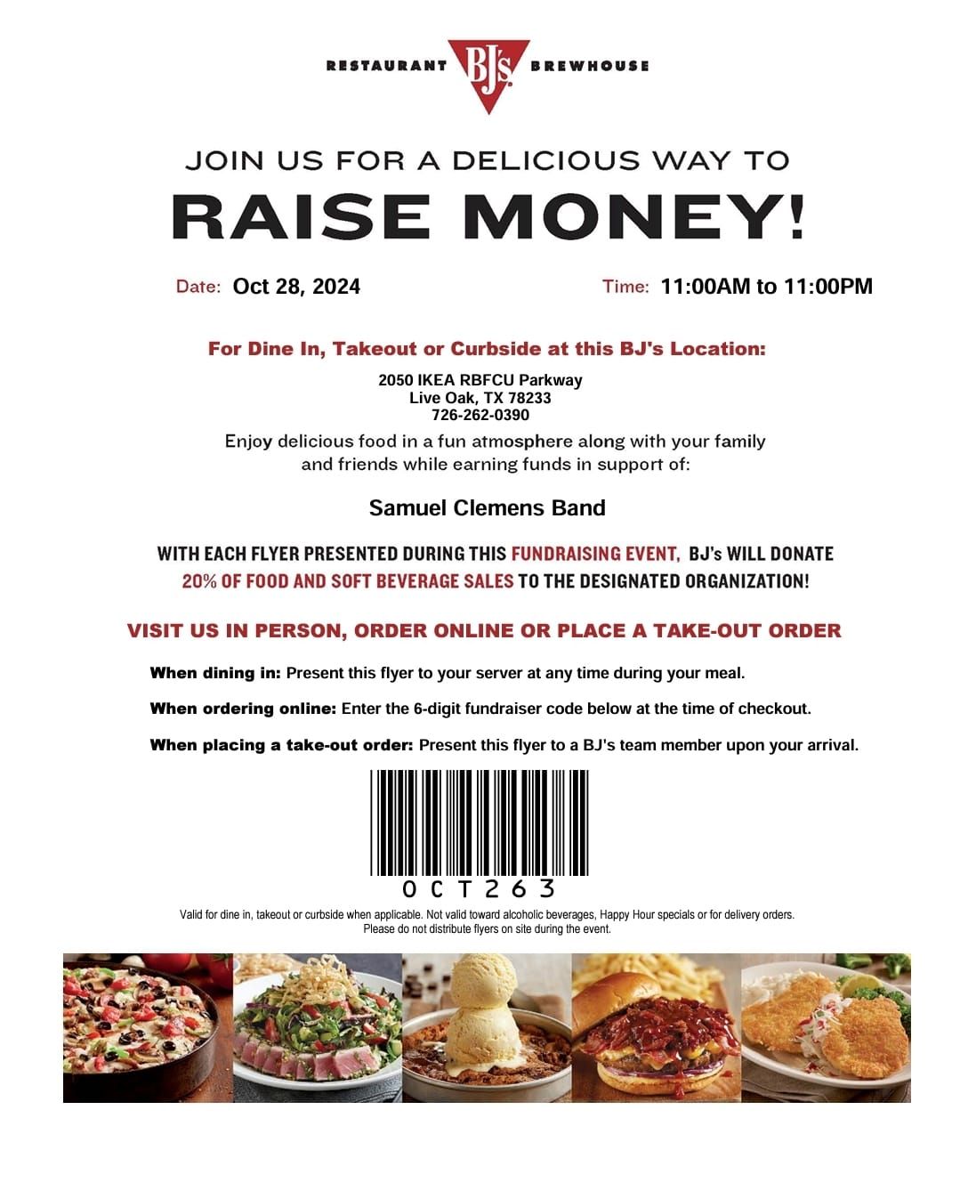 Spirit Night at BJ's Restaurant & Brewhouse 