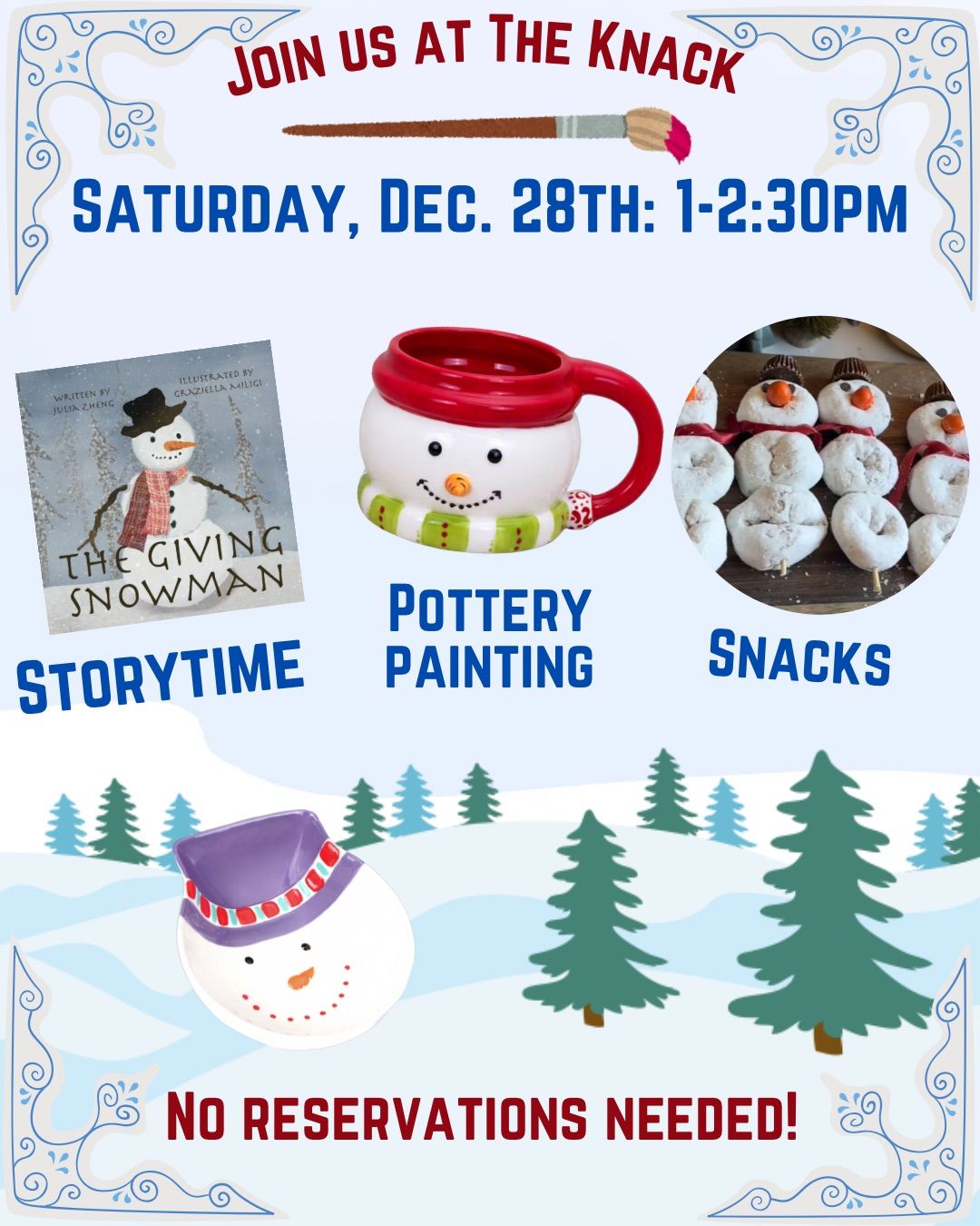 Snowman Storytime, Painting, & Snacks! 