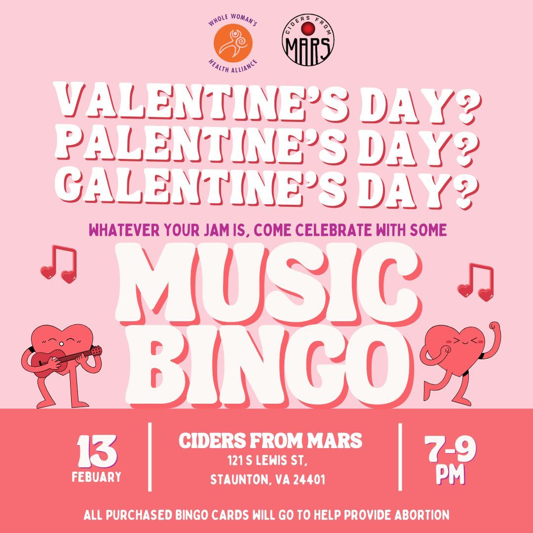 Music Bingo! Presented by Whole Woman's Health Alliance 