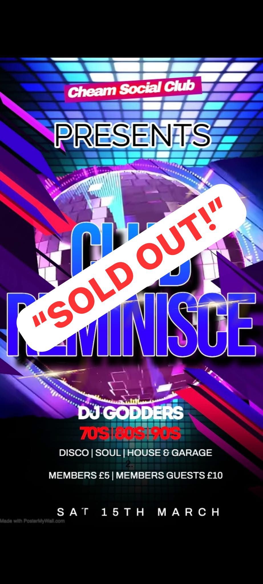 CLUB REMINISCE - \u201cSOLD OUT\u201d 