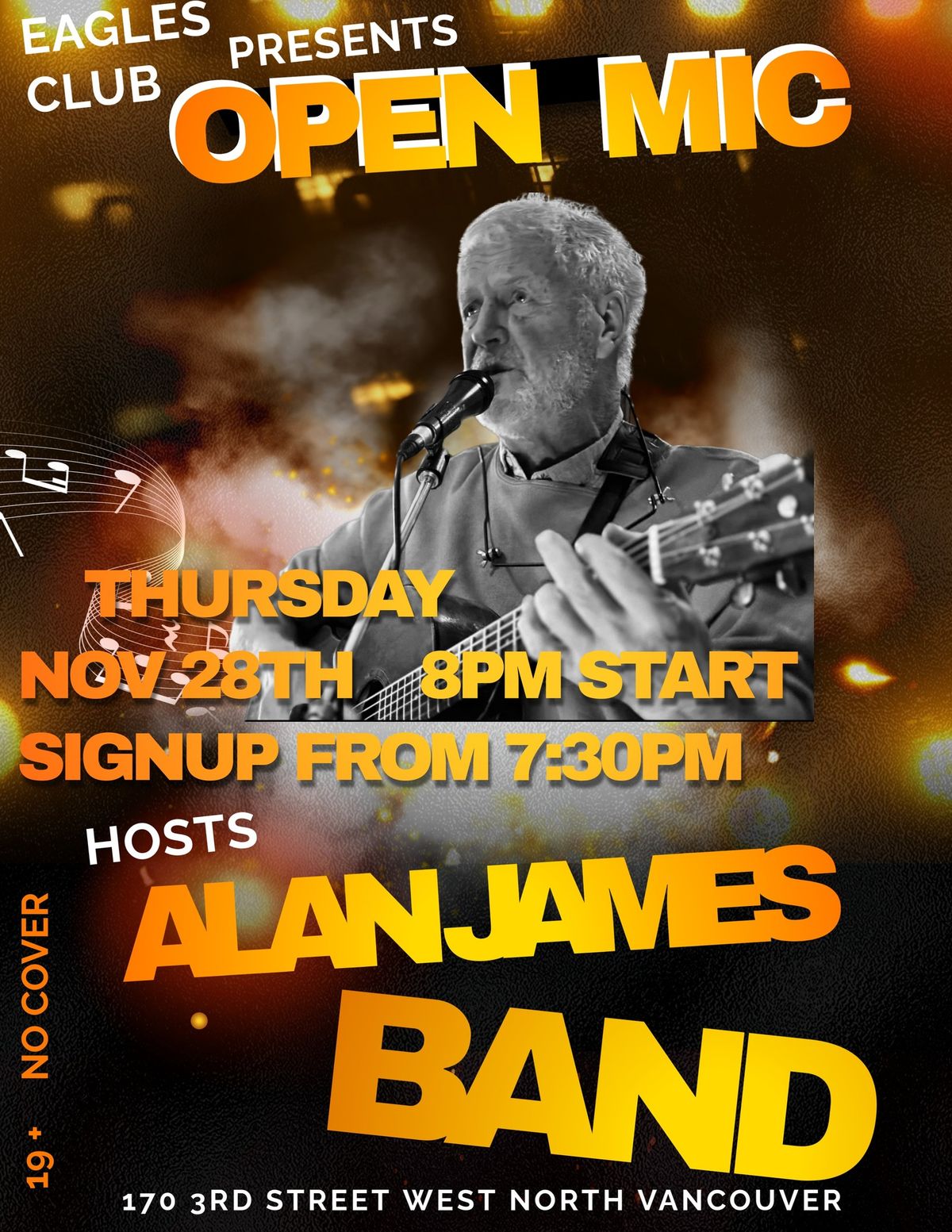 Open mic Music with Alan James Band 