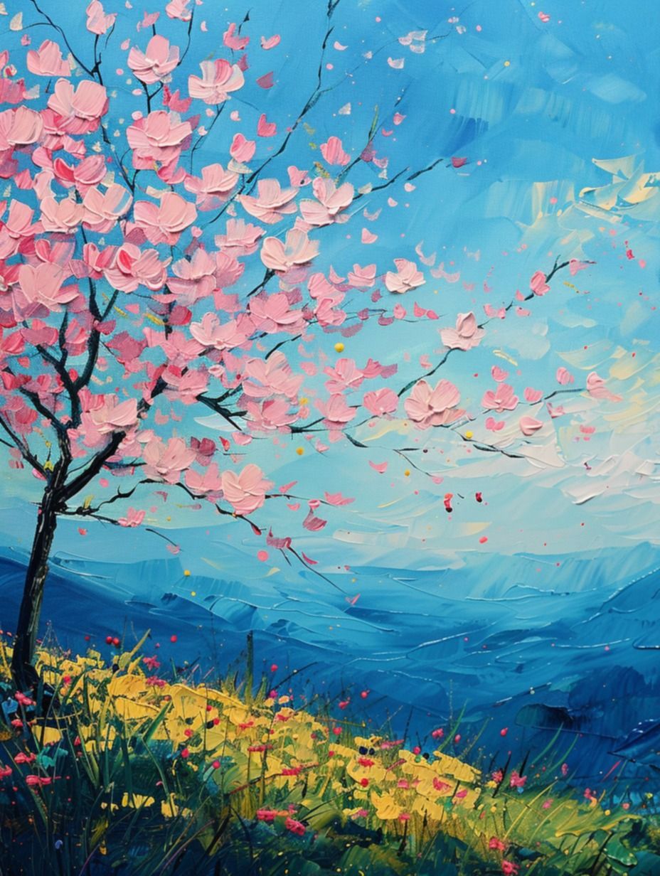 Canvas Paint: \u201cBlossoms in the Breeze\u201d