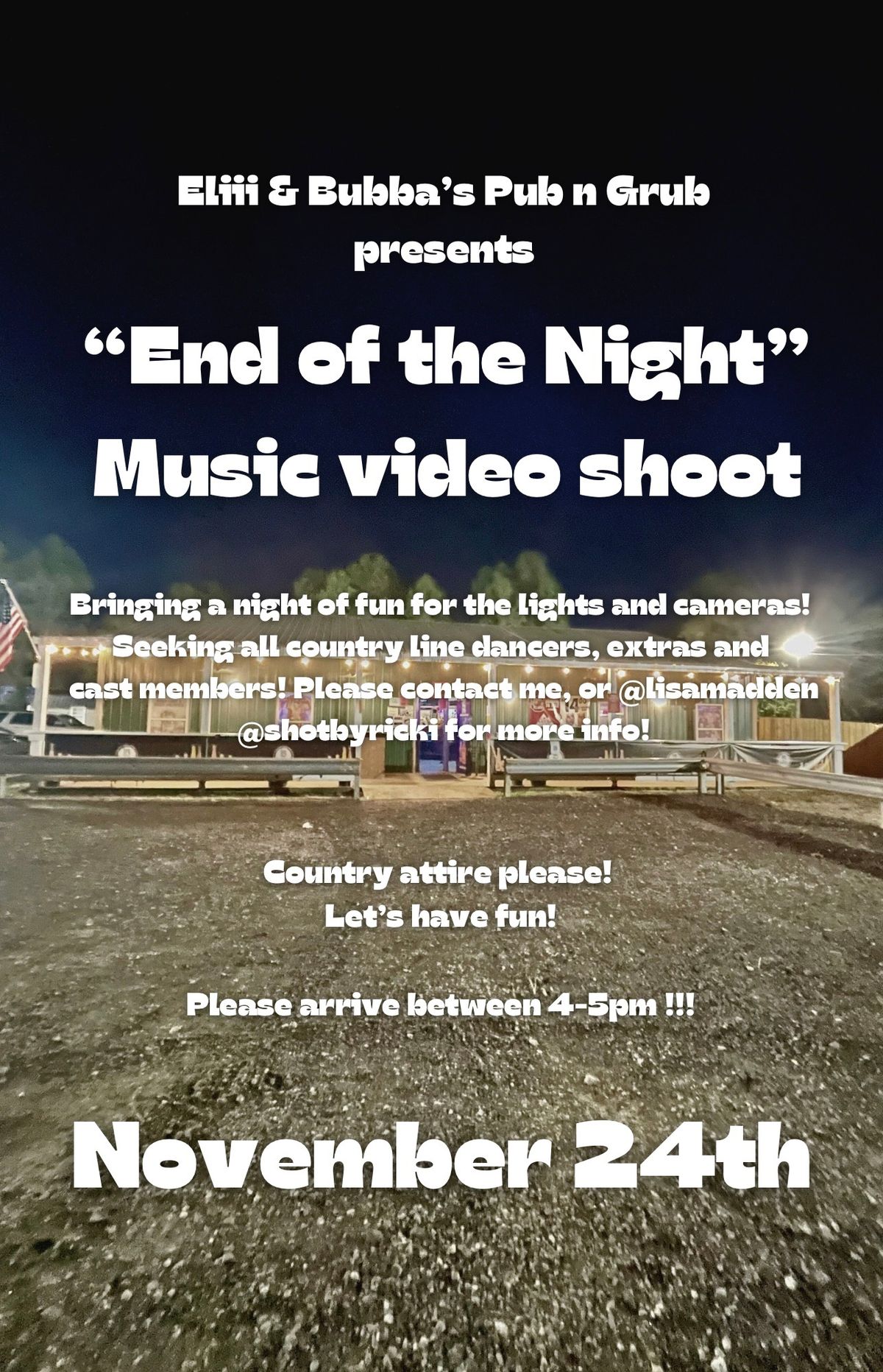 \u201cEnd Of The Night\u201d Country Music Video Shoot \ud83d\udd25\ud83e\udd18