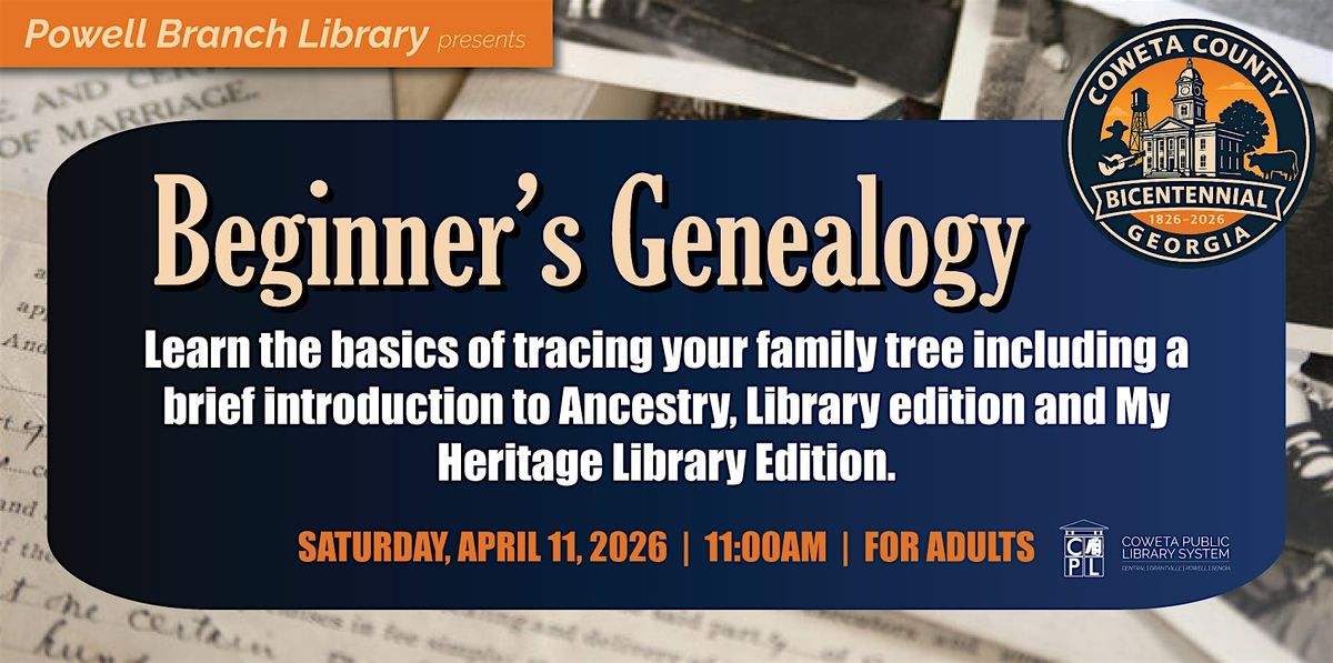 Beginners Genealogy - Coweta Bicentennial, A. Mitchell Powell, Jr ...