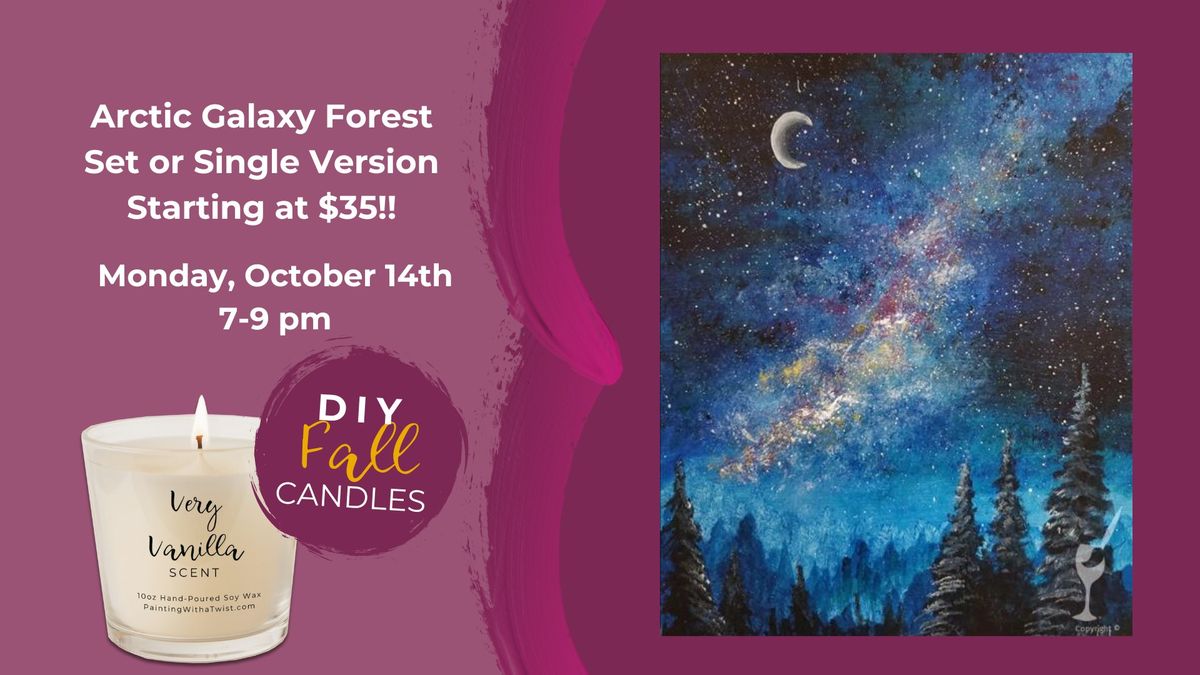 Arctic Galaxy Forest Set or Single Starting at $35-Add a Fall DIY Scented Candle!