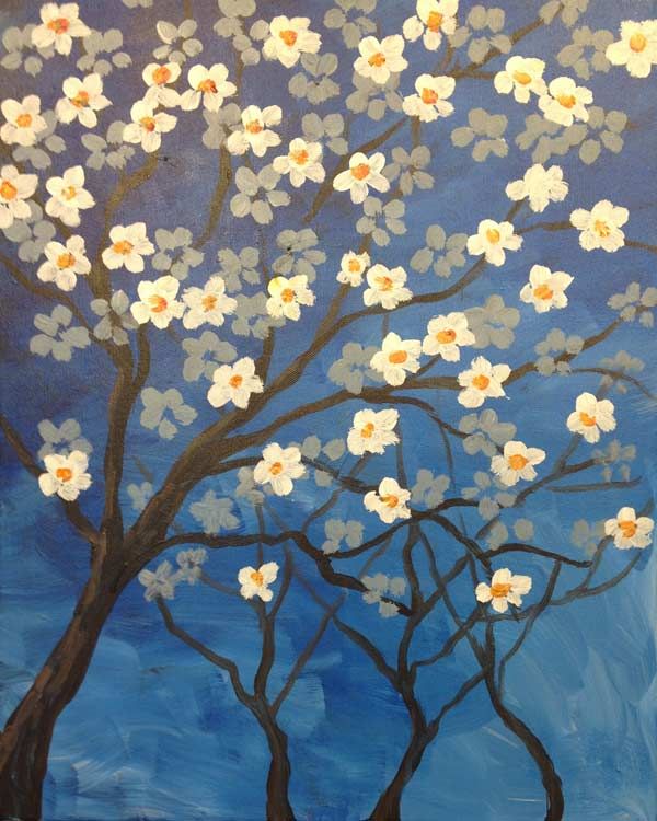 BYOB Paint Party - Blue Blossoms \u2013 Mar 12 | $35