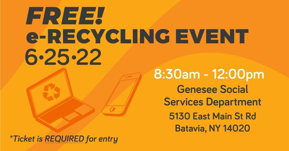 Electronic Recycling Event, 5130 E Main Street Rd, Batavia, NY 140203433, United States, 25