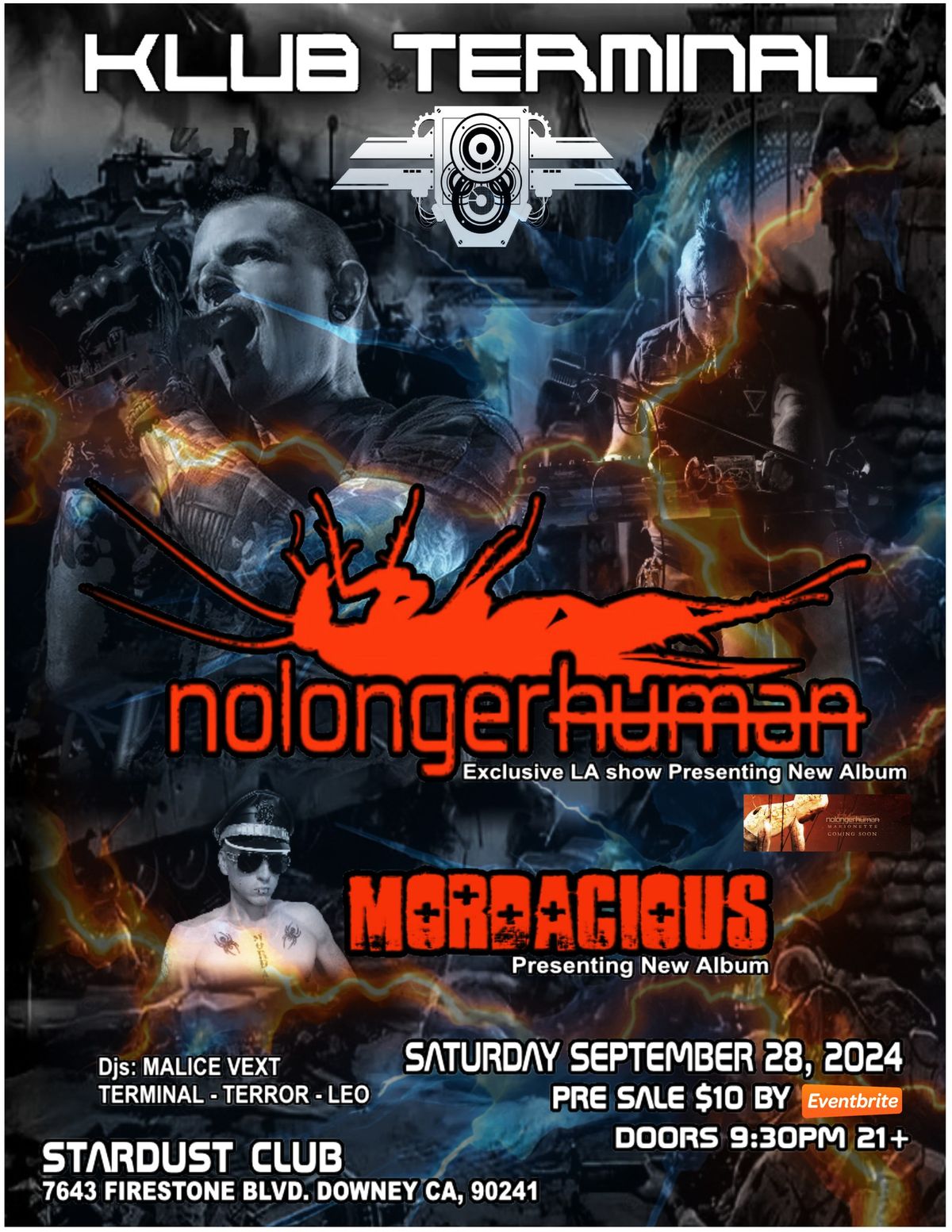 NOLONGERHUMAN - MORDACIOUS Live SATURDAY SEPTEMBER 28, 2024 DOWNEY CA.