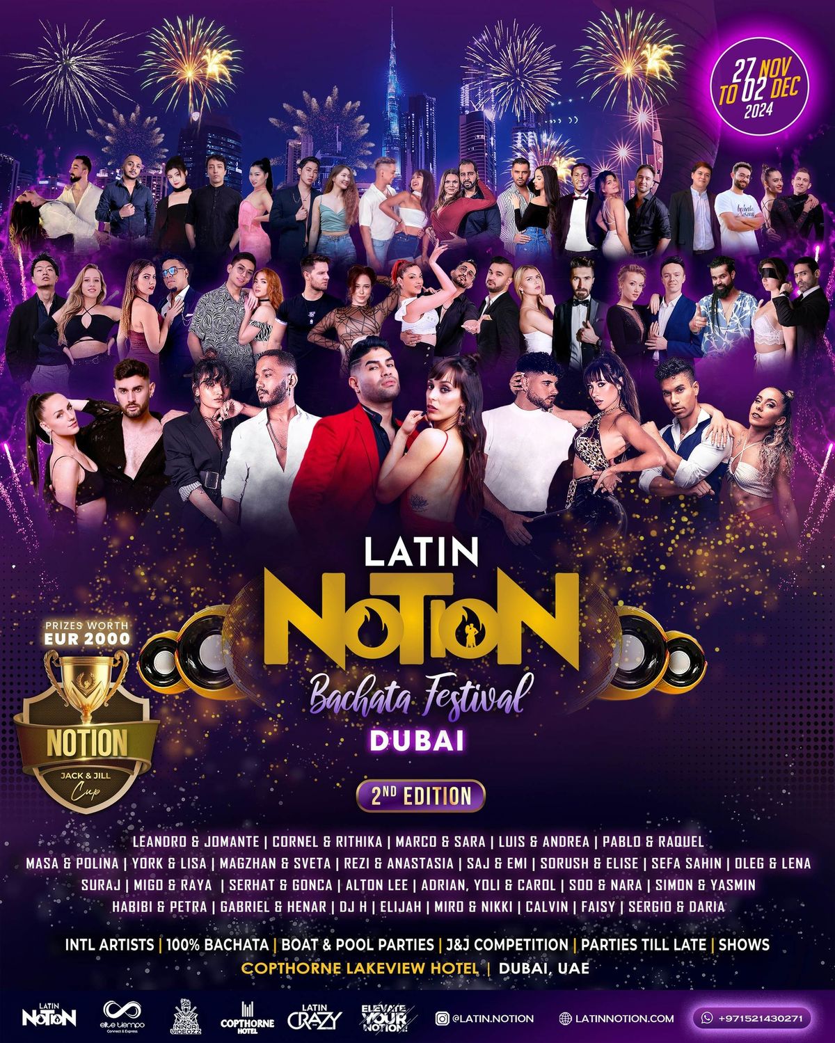 Latin Notion Bachata Festival 2024 - Dubai - promo code GOS173