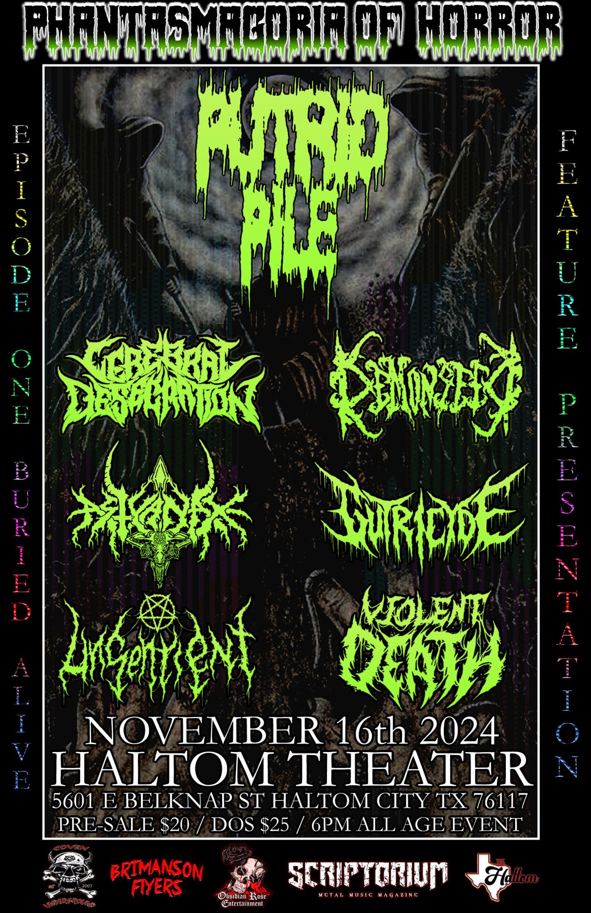 Putrid Pile at Haltom Theater w\/Cerebral Desecration, Demonseed & More!