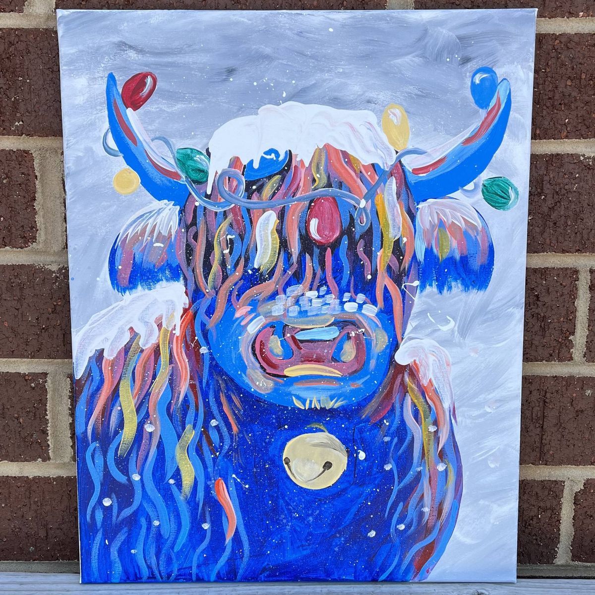 Christmas Cow Canvas Class