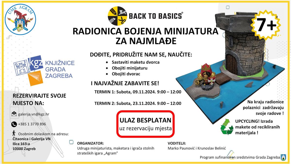 Back To Basics radionice bojanja minijatura za najmla\u0111e u \u010citaonici i Galeriji VN, 23.11.2024.