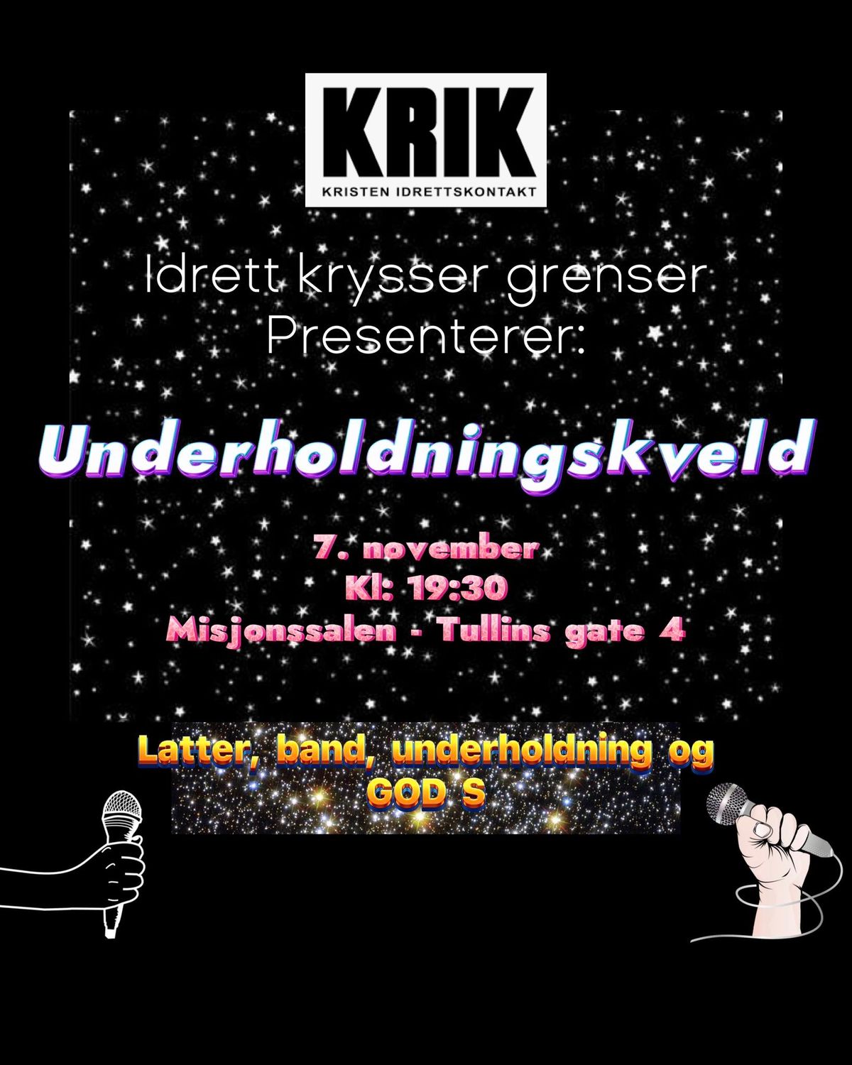 Underholdningskveld med Idrett Krysser Grenser