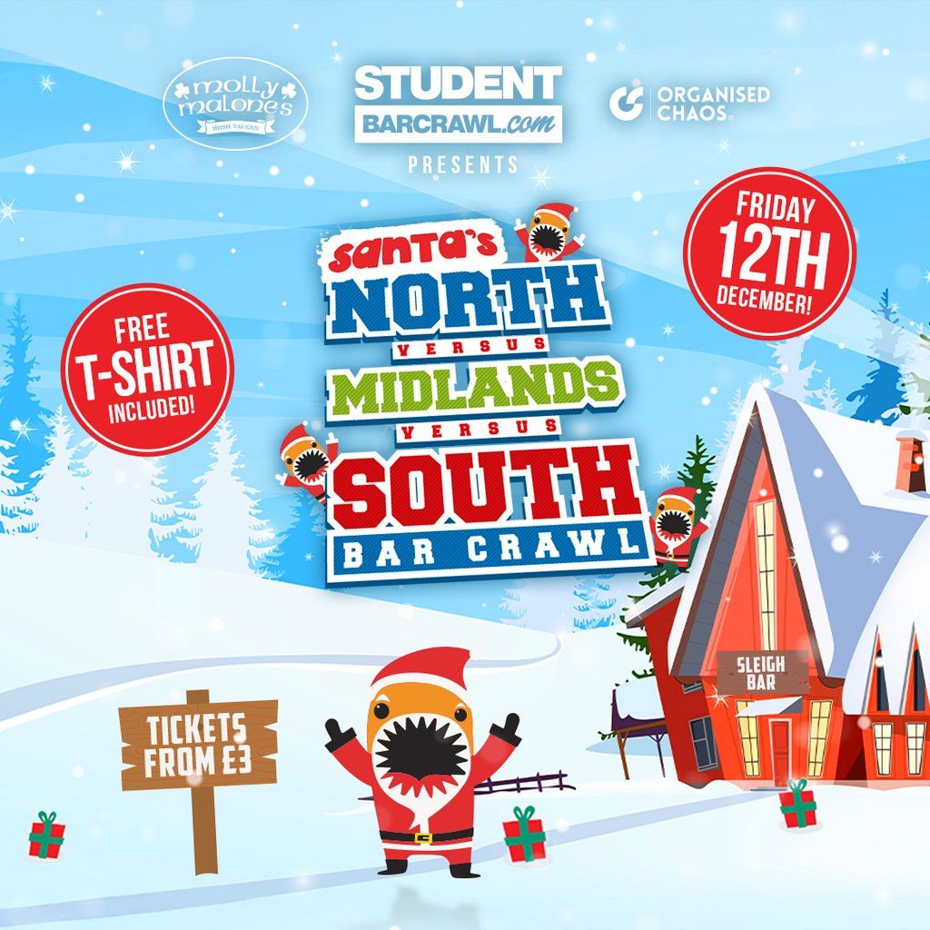 Santa's North vs. Midlands vs. South Bar Crawl