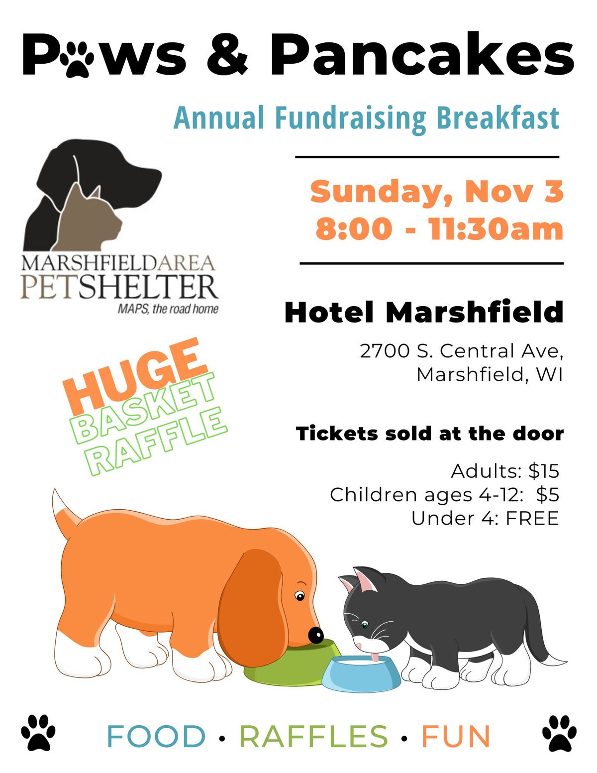 Paws and Pancakes Fundraising Breakfast