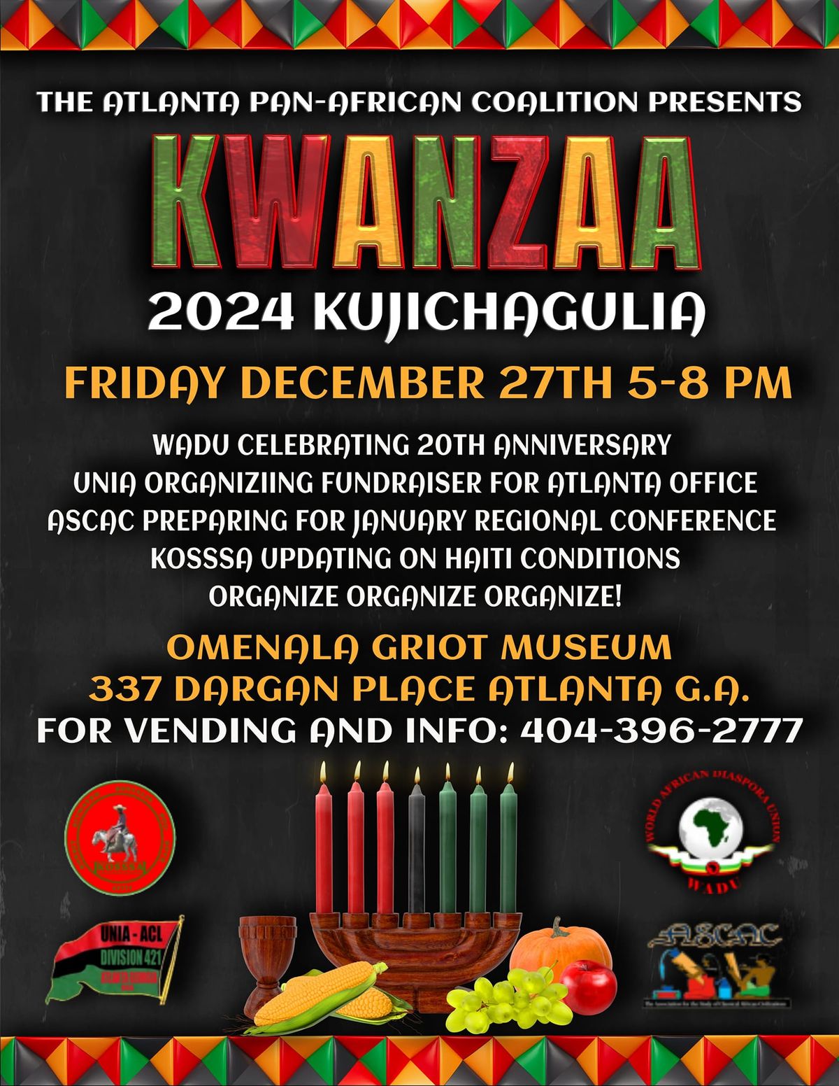 Kujichagulia Kwanzaa Celebration sponsored by the Atlanta Pan African Coalition 