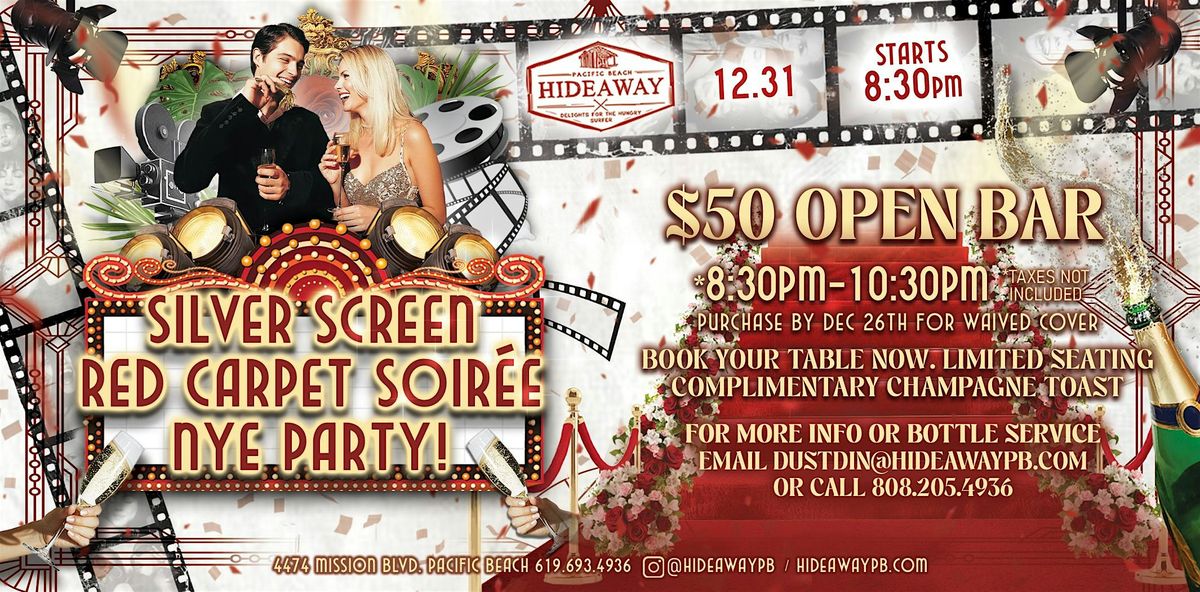 Hideaway Open Bar NYE 2026